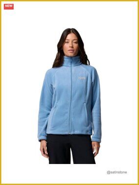 Plus-Size Full Zip Fleece Jacket with Zippered Pockets, Polyester Soft